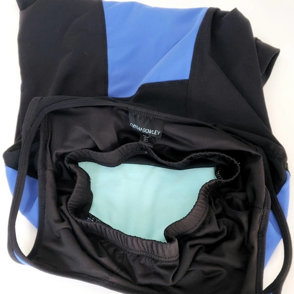 Blue Color Block Workout Sports Top Sz L - Picture 5 of 8